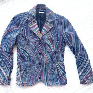 Multicolor Striped Womens Blazer Jacket Paul Smith signature designed size Small